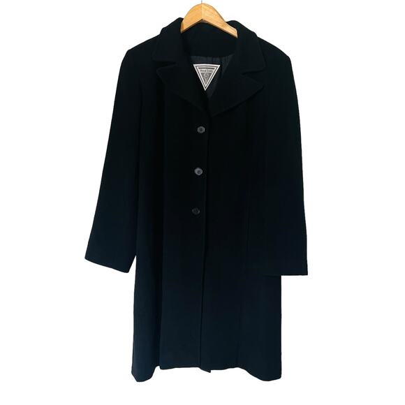 Marvin Richards Wool Button front Longline Coat Jacket Size L Large Black - Picture 1 of 8